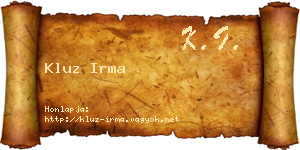 Kluz Irma névjegykártya